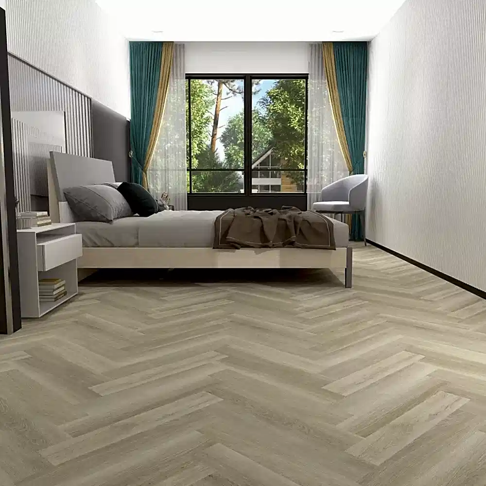 Liberty Floors Lifestyle 5.5mm Herringbone Buttermilk Oak Luxury Rigid Vinyl Flooring (SKU-305104)
