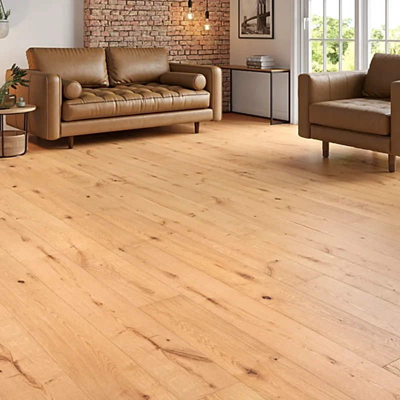 Wood Flooring Kent Rustic Plank 1900 x 190 14/3mm Engineered Wood Flooring Woodland Brushed Oak ER1919143-9